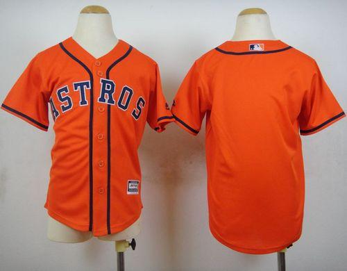 Astros Blank Orange Cool Base Stitched Youth MLB Jersey - Click Image to Close